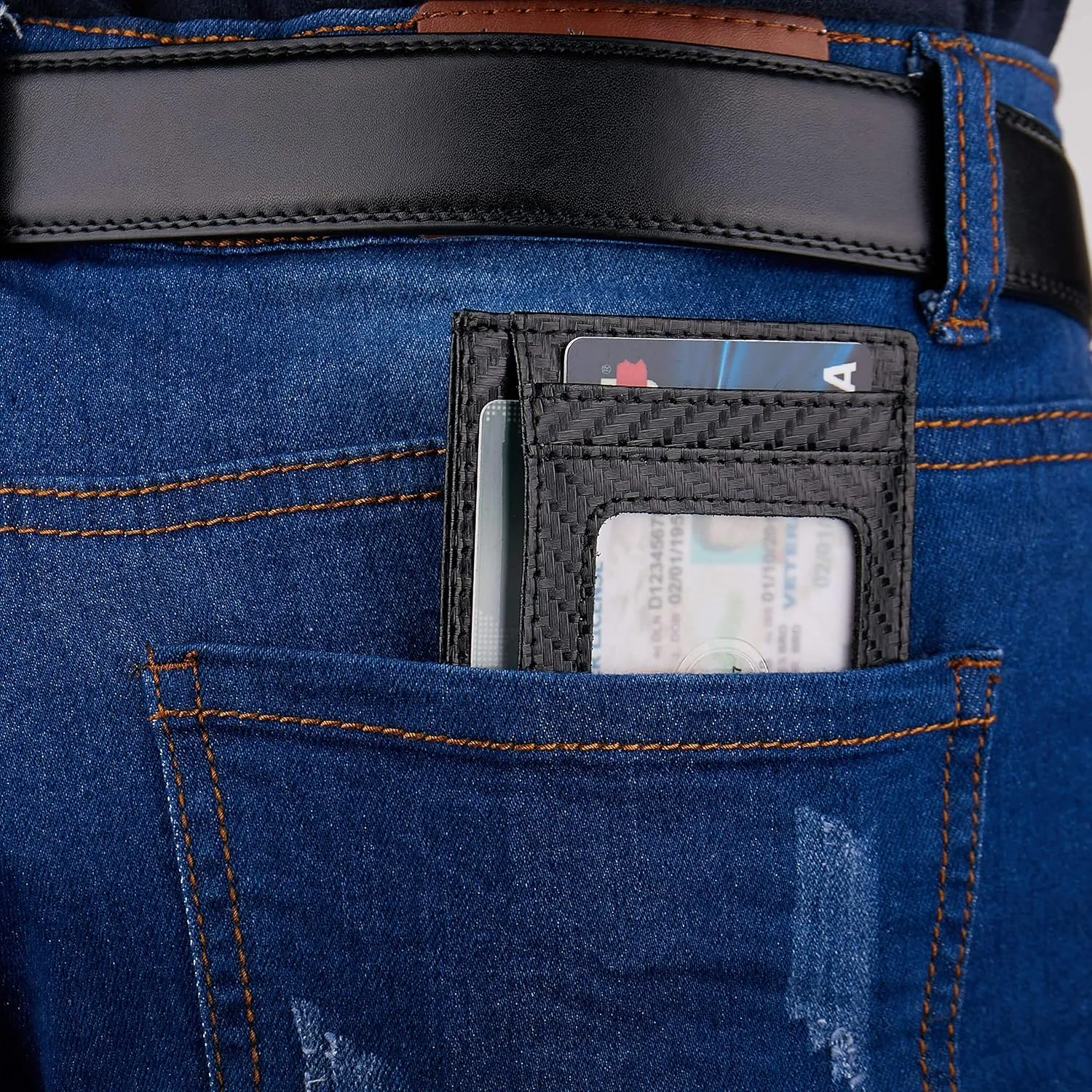 Slim RFID Blocking Credit Card Holder Minimalist Leather Front Pocket Small Wallet for Women Men