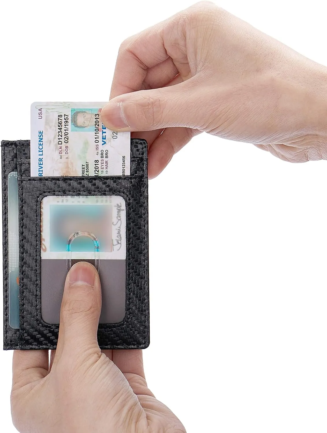 Slim RFID Blocking Credit Card Holder Minimalist Leather Front Pocket Small Wallet for Women Men