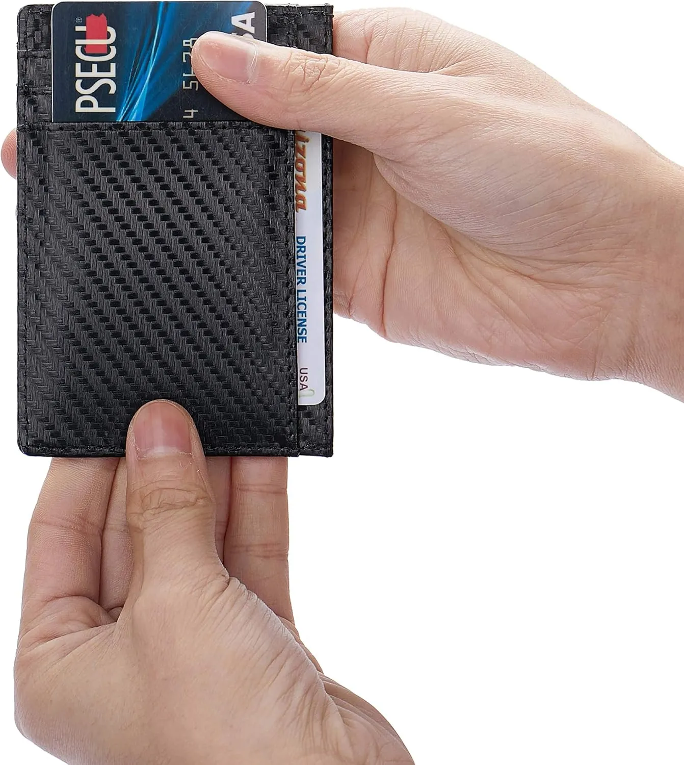 Slim RFID Blocking Credit Card Holder Minimalist Leather Front Pocket Small Wallet for Women Men