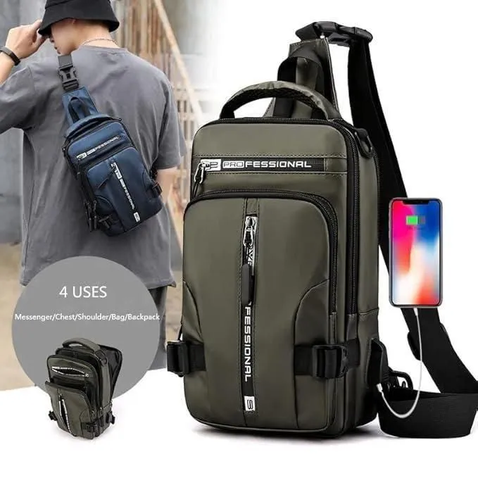 Sling Bag with USB Charging Port – Waterproof & Travel-Friendly
