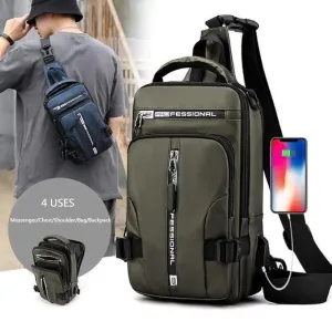 Sling Bag with USB Charging Port – Waterproof & Travel-Friendly