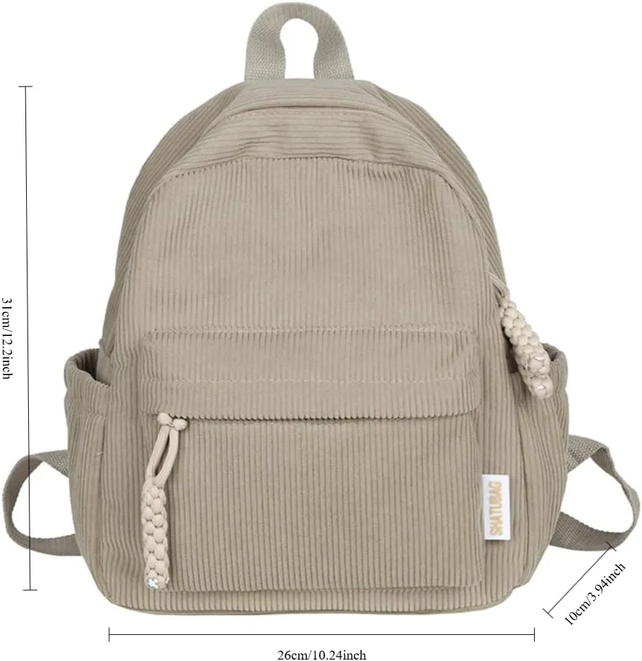 Small Backpack Purse for Women Cute Mini Backpack Purse Corduroy Backpack Aesthetic Backpack Tiny Mini Bookbag Purse (brown)