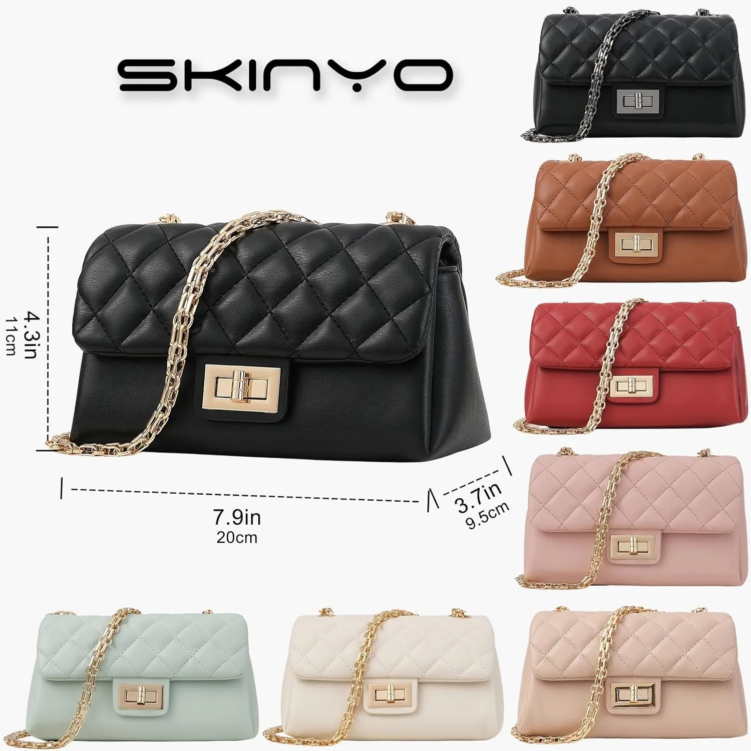 Small Crossbody Bags for Women Designer Quilted Leather Womens Crossbody Handbags Purses Cute Chain Strap Shoulder Bag