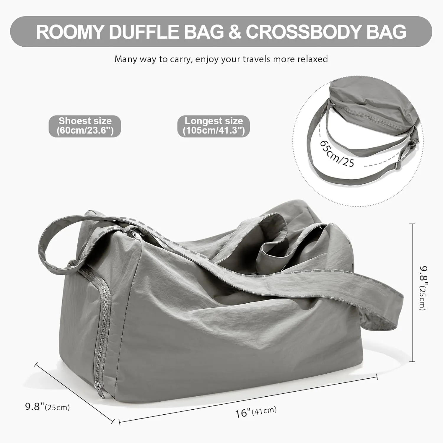 Small Gym Bag for Women Lightweight Carry on Gym Tote Bag, Workout Sport Duffle Bag with Shoe Compartment,Crossbody Shoulder Travel Bag for Swim, Yoge, Dance