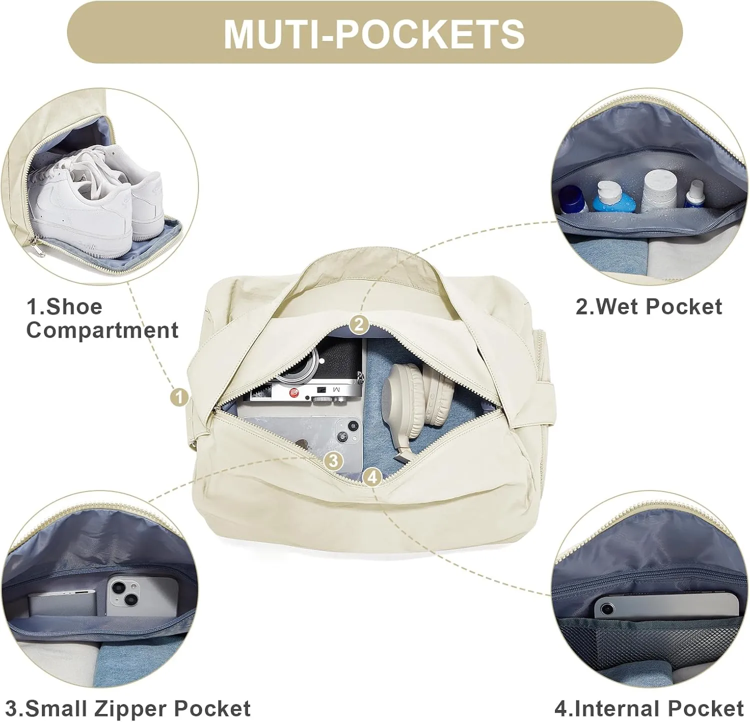 Small Gym Bag for Women Lightweight Carry on Gym Tote Bag, Workout Sport Duffle Bag with Shoe Compartment,Crossbody Shoulder Travel Bag for Swim, Yoge, Dance