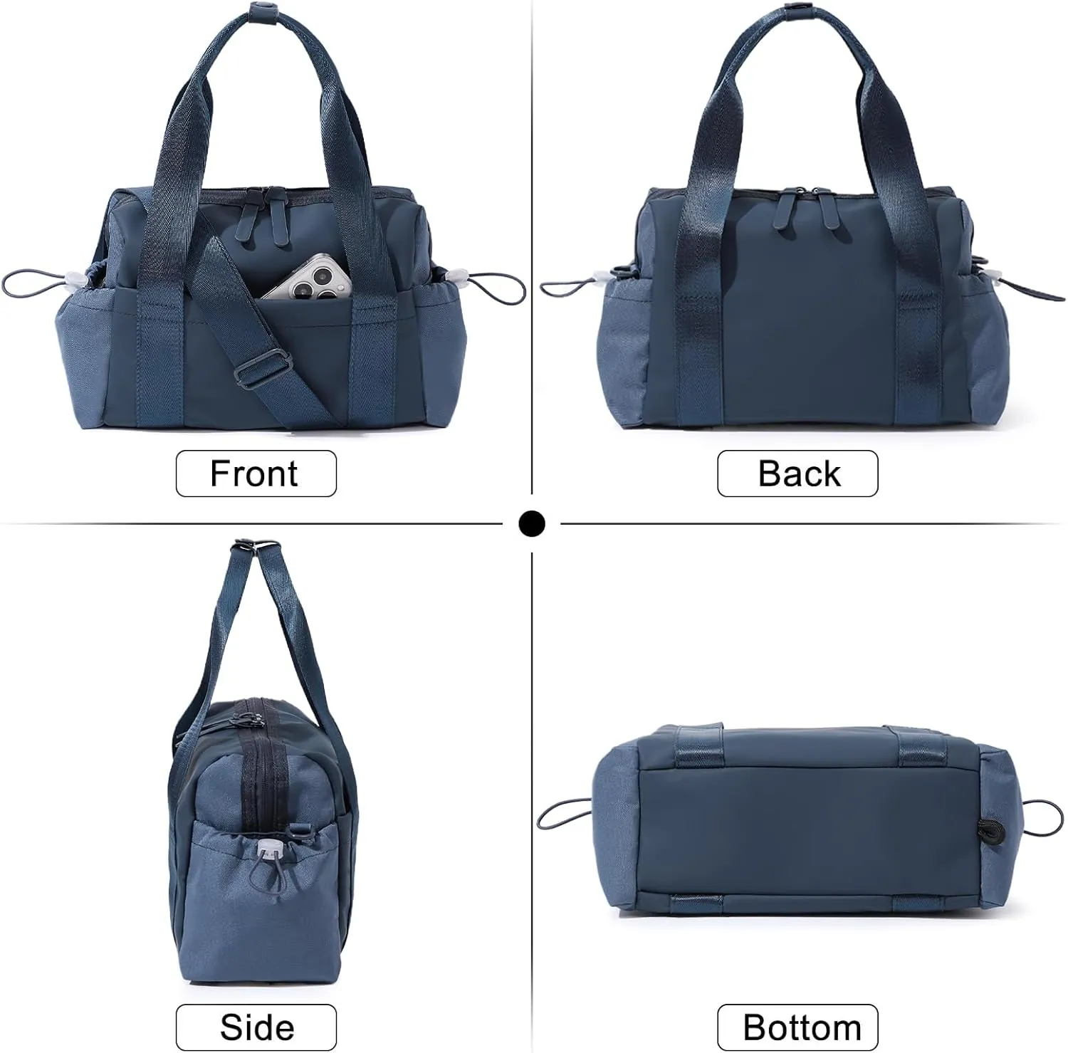 Small Gym Bag for Women, Mini Crossbody Gym Duffle Bag with Wet Compartment, Carry on Gym Tote Bag for Workout Dance Sport Travel (Blue)