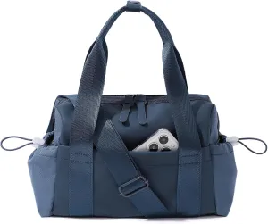 Small Gym Bag for Women, Mini Crossbody Gym Duffle Bag with Wet Compartment, Carry on Gym Tote Bag for Workout Dance Sport Travel (Blue)
