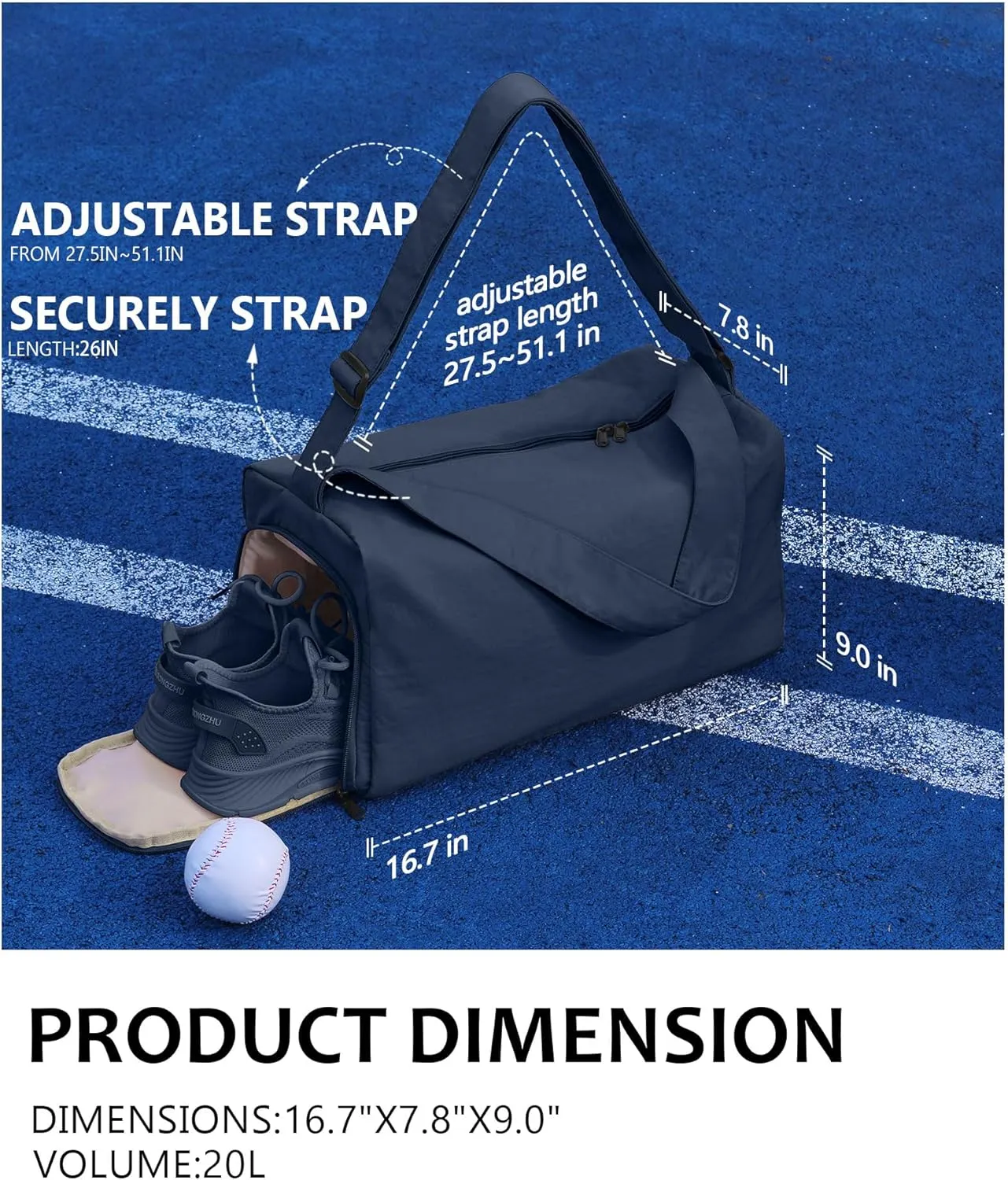 Small Gym Bag for Women with Shoes Compartment, Stylish Duffle Travel Bag for Plane, Lightweight Duffle Bag for Women & Men, Sport Gym Tote Bag with Wet Pocket for Yoga, Pilates, Swimming