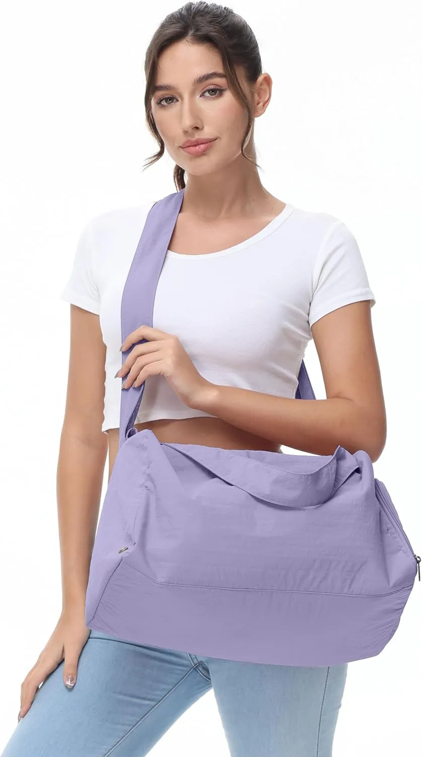 Small Gym Bag for Women with Shoes Compartment, Stylish Duffle Travel Bag for Plane, Lightweight Duffle Bag for Women & Men, Sport Gym Tote Bag with Wet Pocket for Yoga, Pilates, Swimming