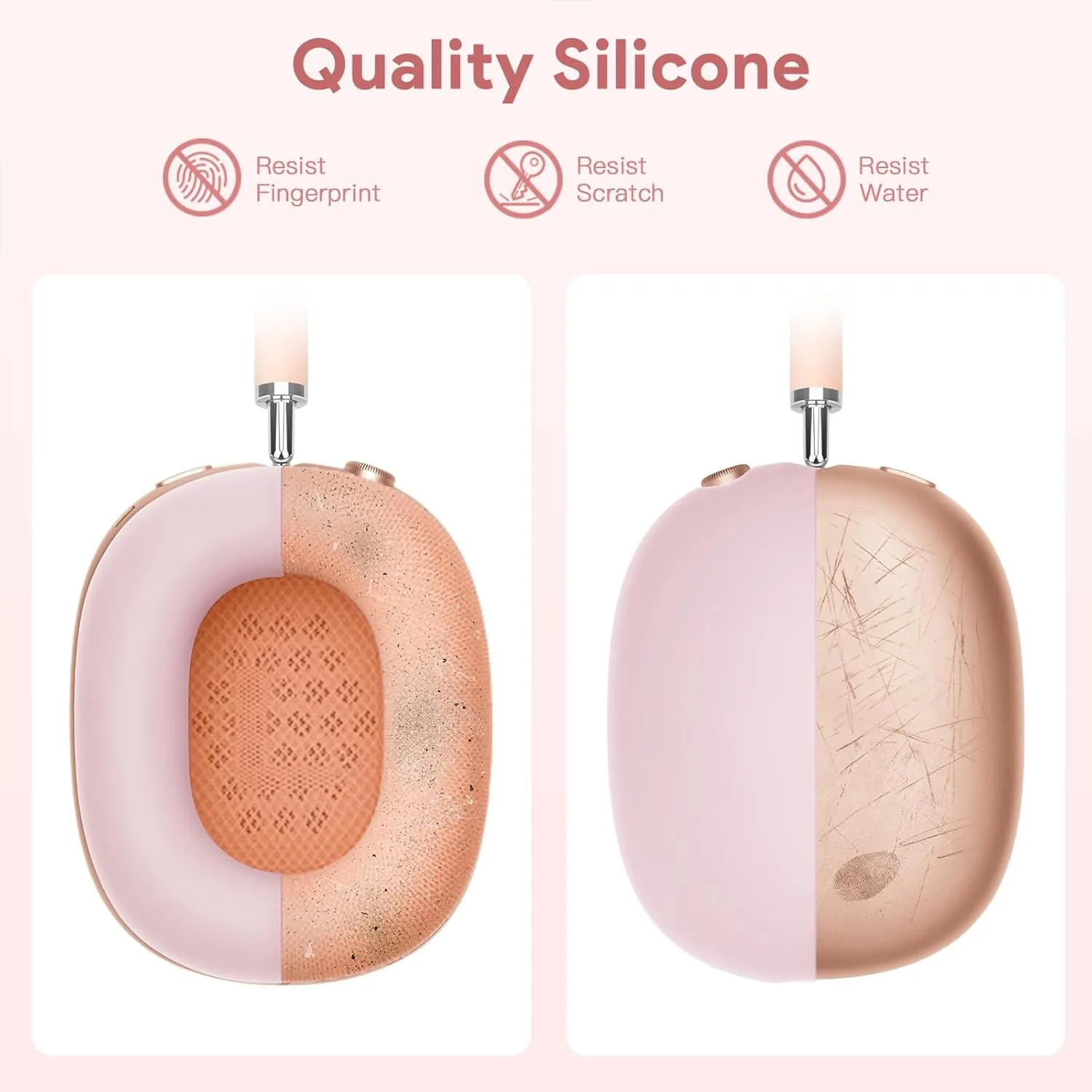 Smart Case for AirPods Max Headphones Supports Sleep Mode, with AirPods Max Silicone Case Cover Anti-Scratch Accessories, Portable Hard Organizer