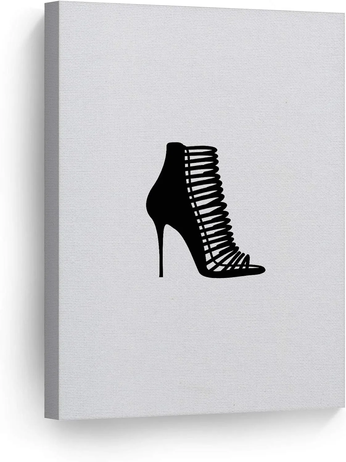 Smile Art Design Sexy Woman High Heels Modern Black and White Glam Fashion Canvas Print Wall Art Office Bathroom Teen Girls Room Women Dorm Bedroom Living Room Wall Decor Rolled Up 40x30