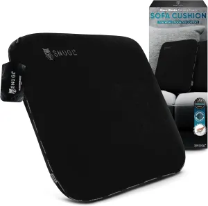 SNUGL Memory Foam Sofa Cushion with Shape Retention – Hypoallergenic Velvet, Supportive Visco-Elastic Foam, Removable & Washable Cover, Perfect for Home Decor and Sofa Furniture (Black)