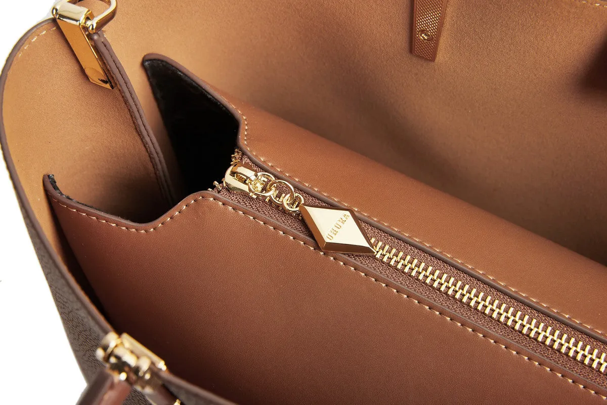 Soft Brown Leather Tote - Spacious Handbag for Work & Travel