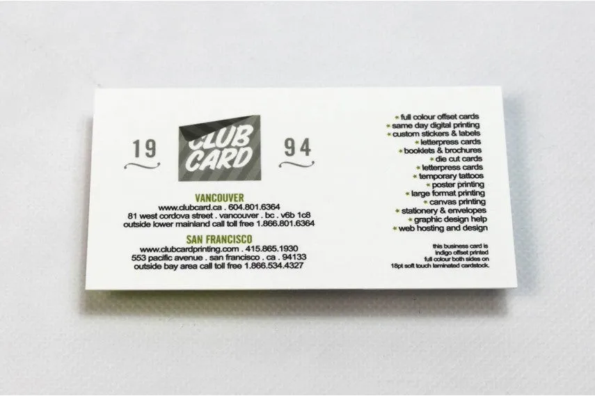 Soft Touch Laminated Bookmarks 20pt