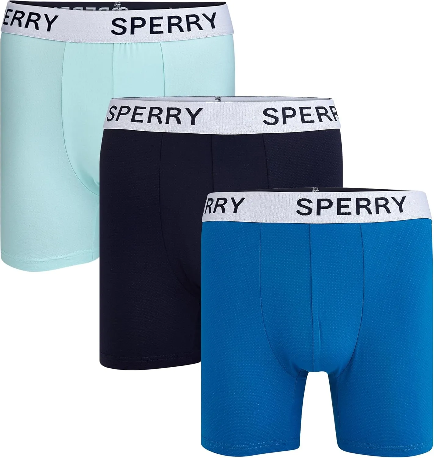 Sperry 3-Pack Mens Quick Dry Performance Mesh Boxer Briefs – Moisture Wicking, Cooling, Breathable Nylon Mens Athletic Boxers