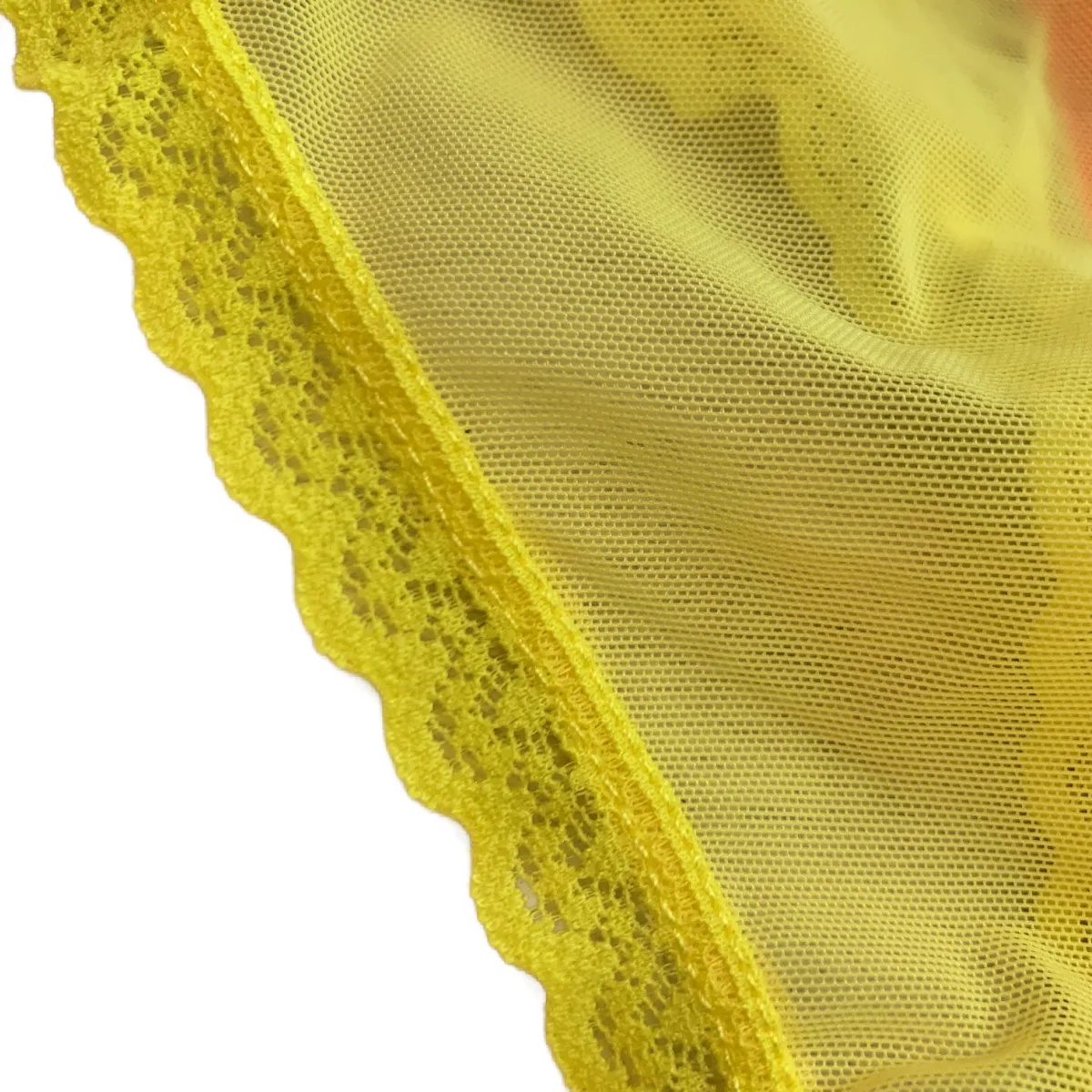 Splendies Yellow Strappy Thong Size 3X Lengerie Mesh Lace Trim New Pair Panties
