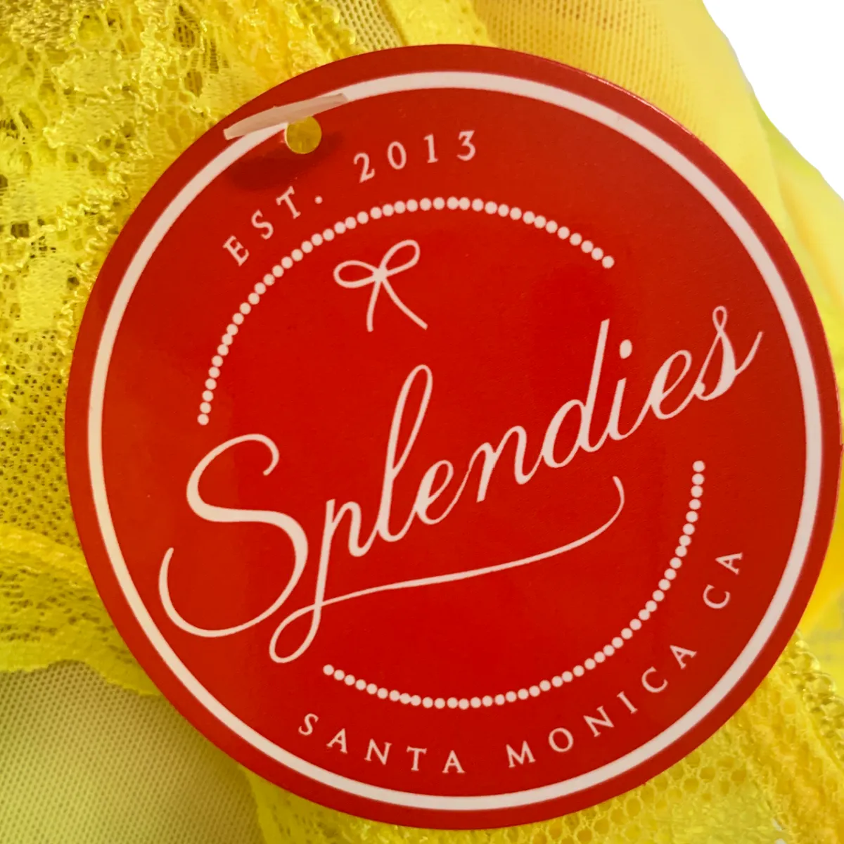 Splendies Yellow Strappy Thong Size 3X Lengerie Mesh Lace Trim New Pair Panties