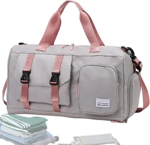 Sport Gym Bag, Fitness Sports Bag,Oxford Fabric Gym Yoga Bag - Large Dry And Wet Separation Travel Duffel, End Bag, Gray, Consulte la descripción, See description