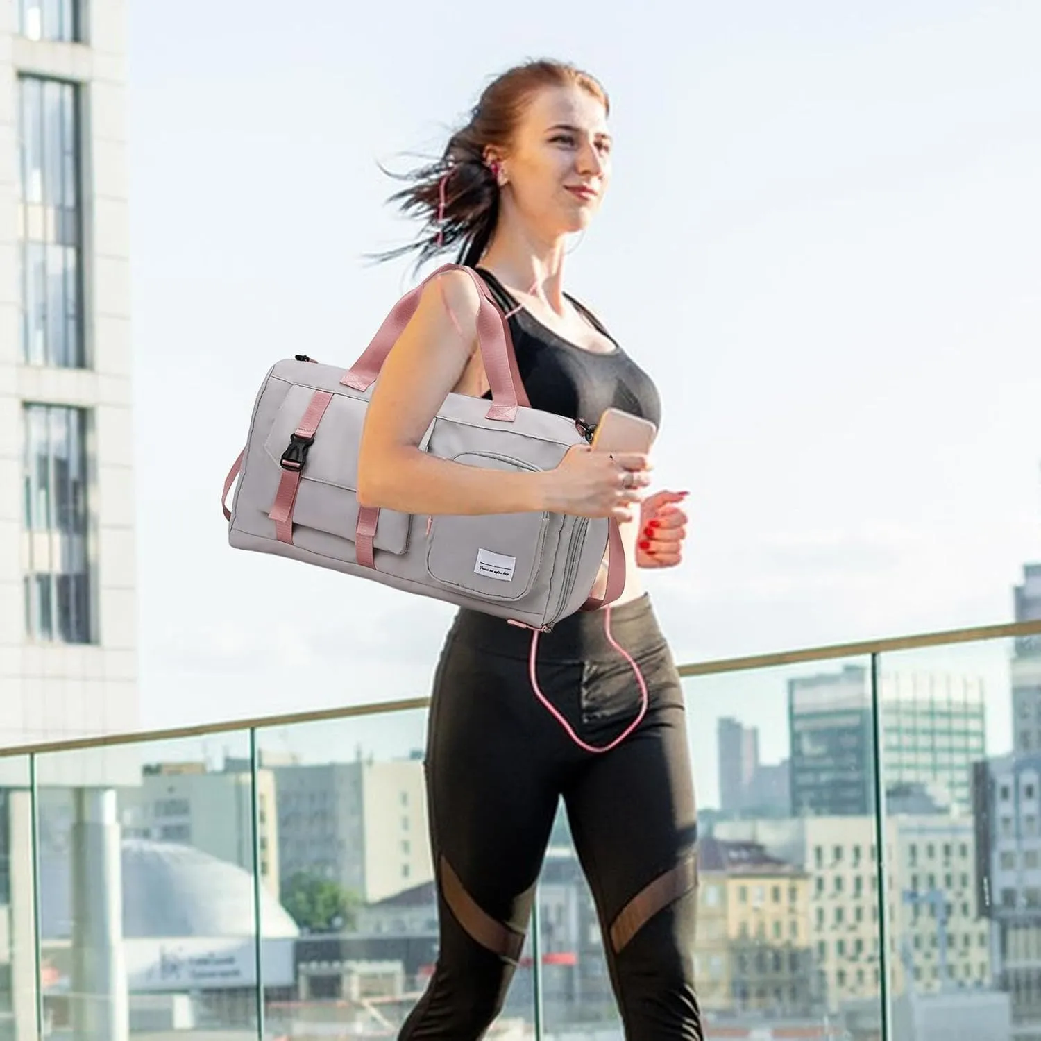 Sport Gym Bag, Fitness Sports Bag,Oxford Fabric Gym Yoga Bag - Large Dry And Wet Separation Travel Duffel, End Bag, Gray, Consulte la descripción, See description