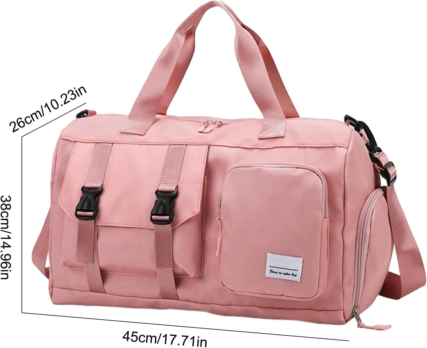 Sport Gym Bag, Fitness Sports Bag,Oxford Fabric Gym Yoga Bag - Large Dry And Wet Separation Travel Duffel, End Bag, Light Pink, Consulte la descripción, See description