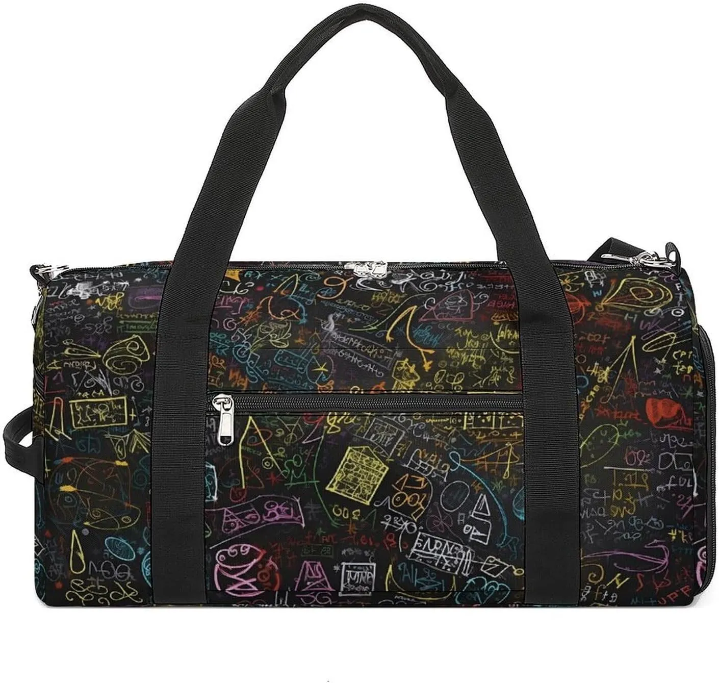 Sport Gym Bag for Women Men with Shoes Compartment And Wet Pocket,Math Formula Travel Duffel Bag for Travel, Sports, Fitness, Workout
