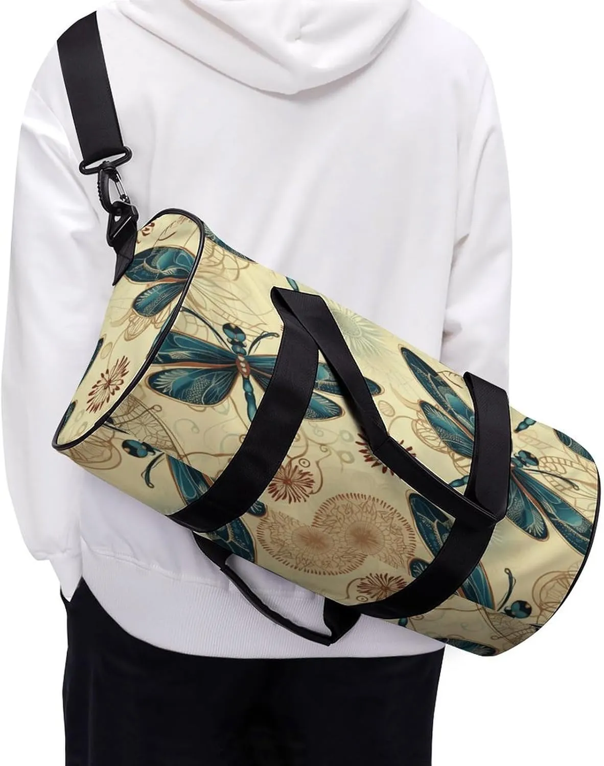 Sport Gym Bag for Women Men,A Dog Cylindrical Travel Duffel Bag with Adjustable Straps for Travel, Sports, Workout