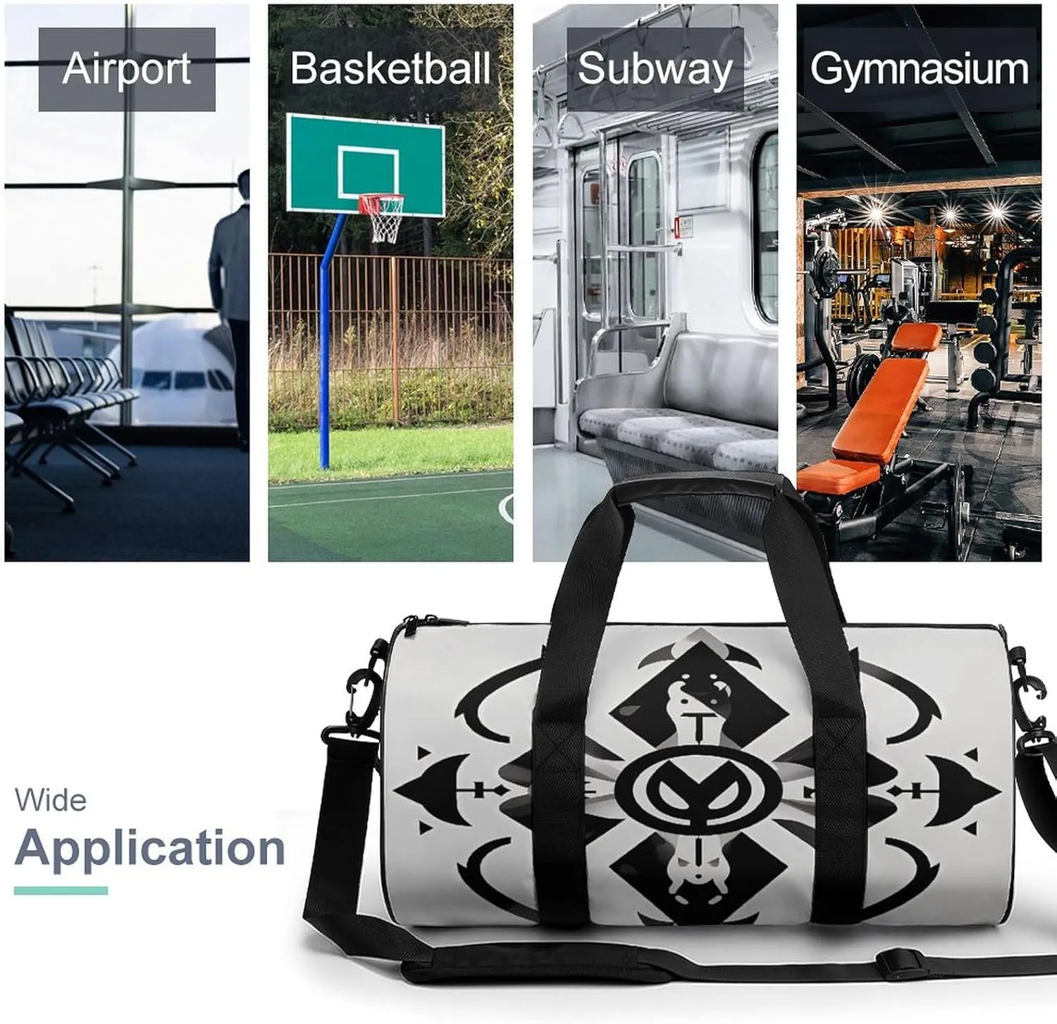 Sport Gym Bag for Women Men,A Dog Cylindrical Travel Duffel Bag with Adjustable Straps for Travel, Sports, Workout