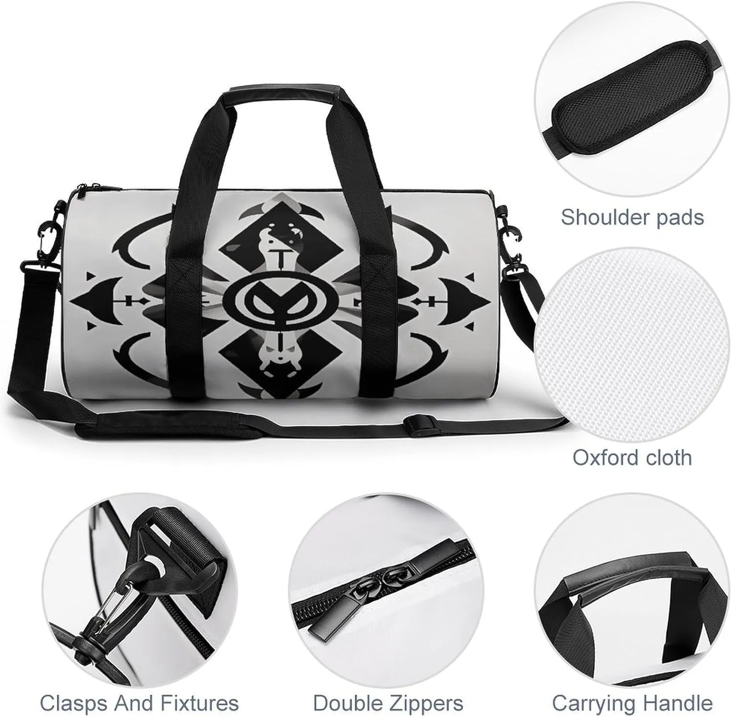 Sport Gym Bag for Women Men,A Dog Cylindrical Travel Duffel Bag with Adjustable Straps for Travel, Sports, Workout