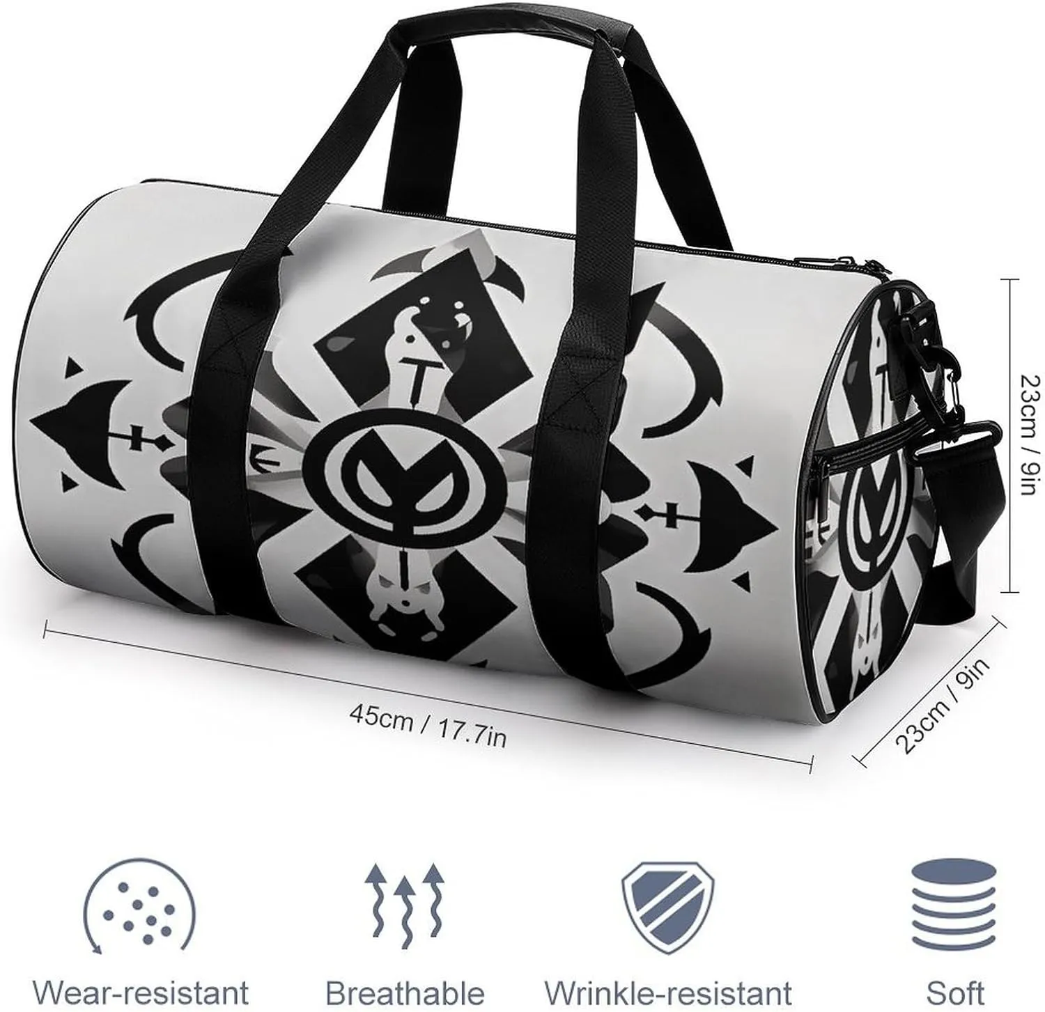 Sport Gym Bag for Women Men,A Dog Cylindrical Travel Duffel Bag with Adjustable Straps for Travel, Sports, Workout