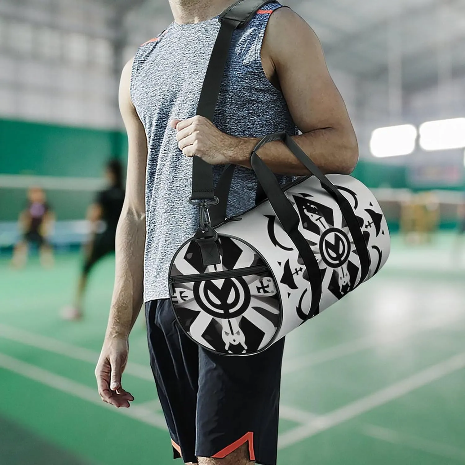 Sport Gym Bag for Women Men,A Dog Cylindrical Travel Duffel Bag with Adjustable Straps for Travel, Sports, Workout