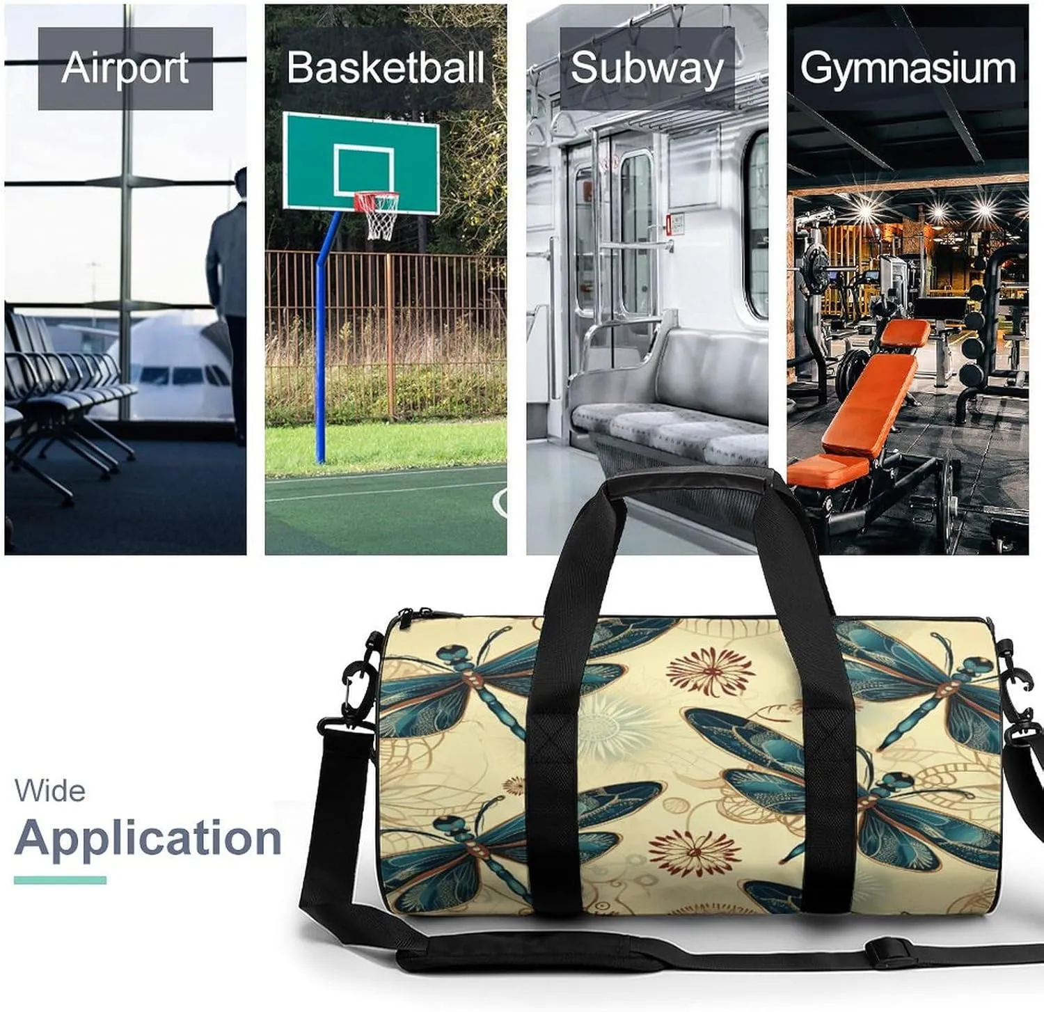 Sport Gym Bag for Women Men,A Dog Cylindrical Travel Duffel Bag with Adjustable Straps for Travel, Sports, Workout