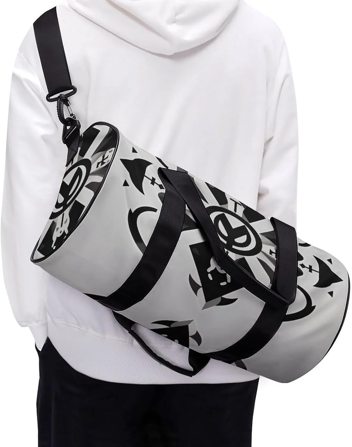 Sport Gym Bag for Women Men,A Dog Cylindrical Travel Duffel Bag with Adjustable Straps for Travel, Sports, Workout