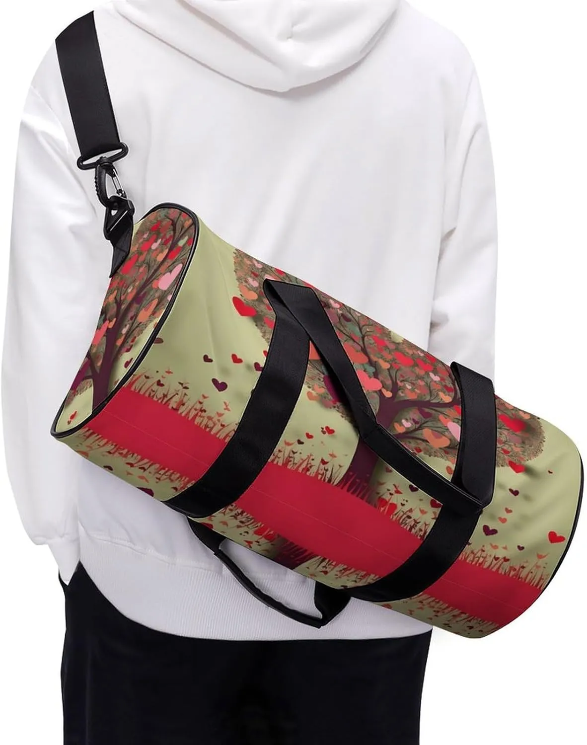 Sport Gym Bag for Women Men,Owl Cylindrical Travel Duffel Bag with Adjustable Straps for Travel, Sports, Workout