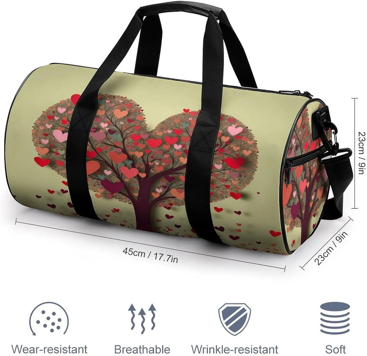 Sport Gym Bag for Women Men,Owl Cylindrical Travel Duffel Bag with Adjustable Straps for Travel, Sports, Workout