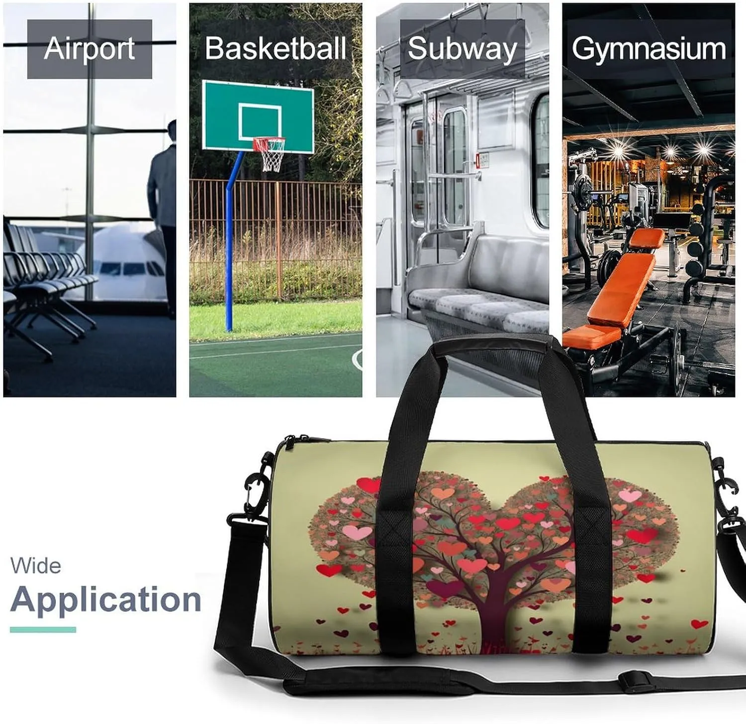 Sport Gym Bag for Women Men,Owl Cylindrical Travel Duffel Bag with Adjustable Straps for Travel, Sports, Workout