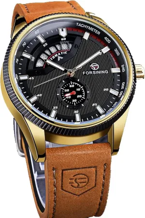 Sport Style Men Automatic Watches Waterproof Mechanical Watch Analog Date Display Luxury Genuine Leather Military Wristwatch
