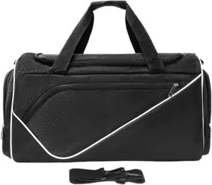 Sports Gym Bag Travel Duffle Bag Luggage Bag Lightweight with Shoe Compartment Shoulder Bag for Travel Camping Weekend Sports, Black