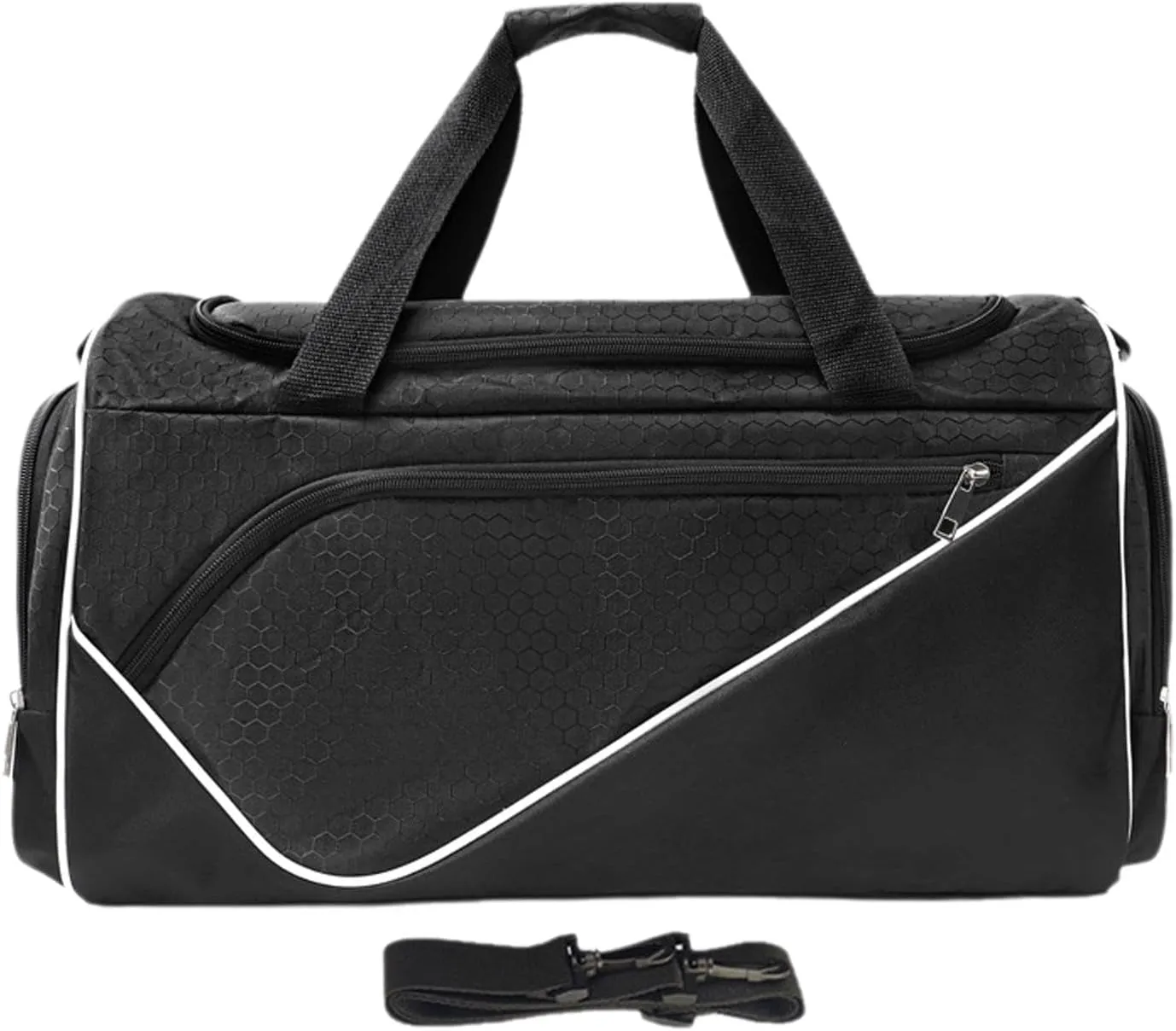 Sports Gym Bag Travel Duffle Bag Luggage Bag Lightweight with Shoe Compartment Shoulder Bag for Travel Camping Weekend Sports, Black