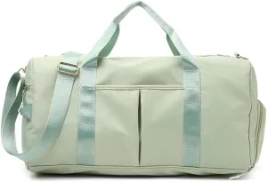 Sports Gym Bag With Shoe Bag Wet Bag Duffle Bag Waterproof Travel Bag for Women Men Cute Gym Bag Fruit Green 29L,Medium