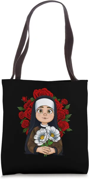 St Therese of Lisieux Flower Rose Christian Catholic Saint Tote Bag
