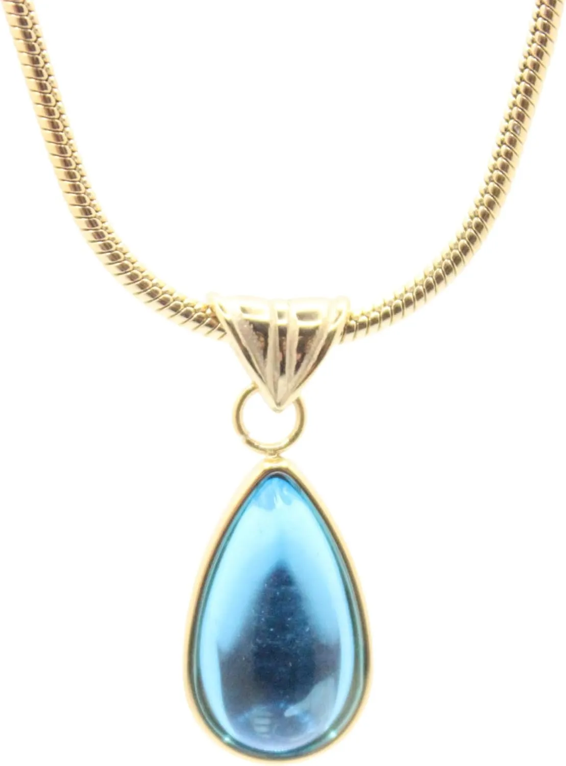 Stainless Steel Gold Plated Elegant Minimalist Plating Inlay Water Droplets Zircon Pendant Necklace