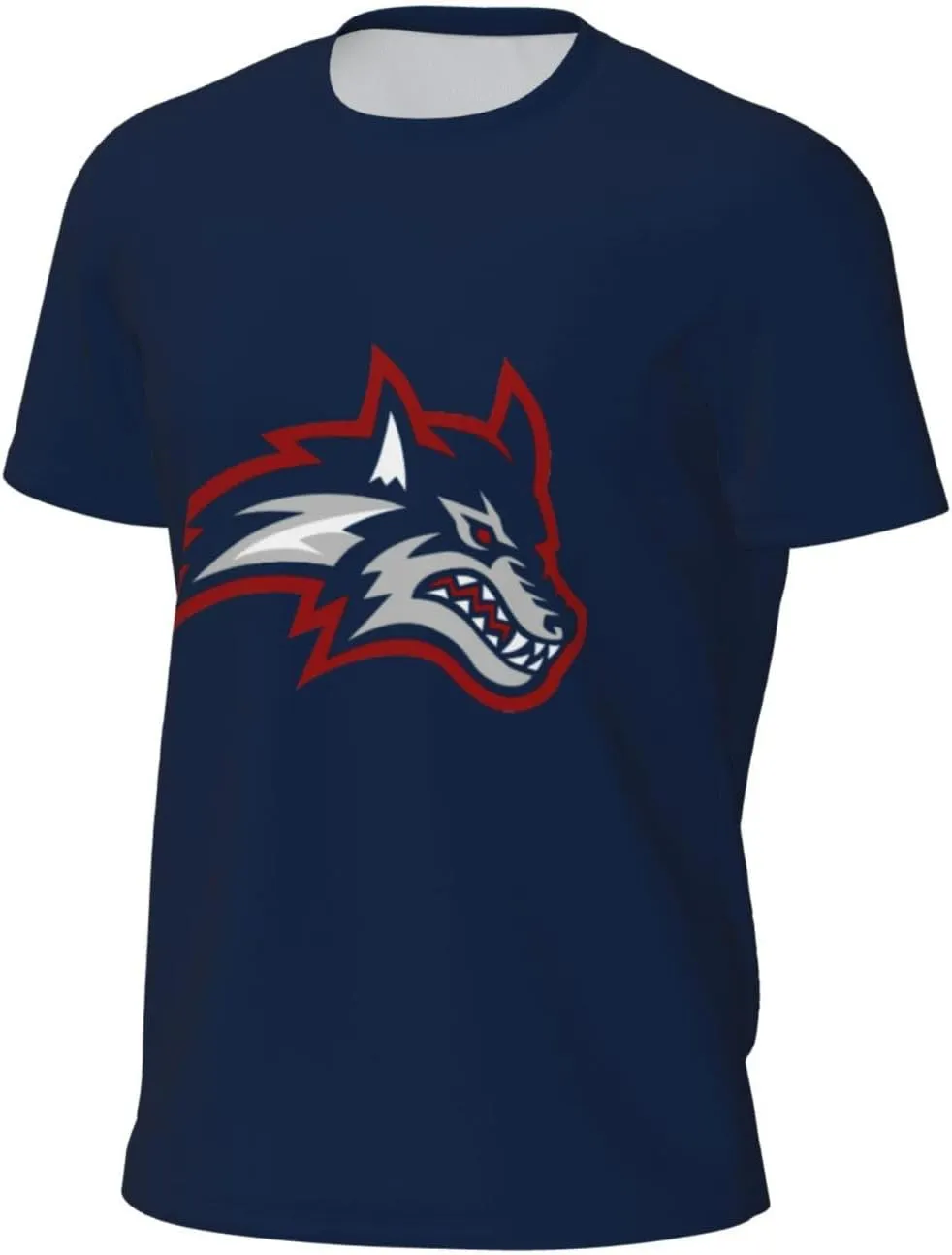 Stony Brook University Logo Men's Crew Neck T-Shirt, Dry Moisture Wicking, Breathable Mesh Short Sleeve