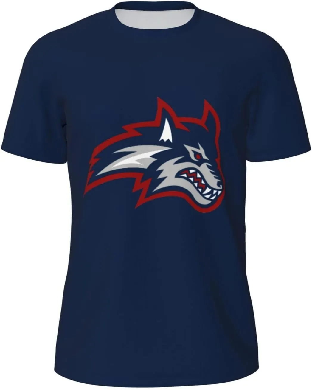 Stony Brook University Logo Men's Crew Neck T-Shirt, Dry Moisture Wicking, Breathable Mesh Short Sleeve