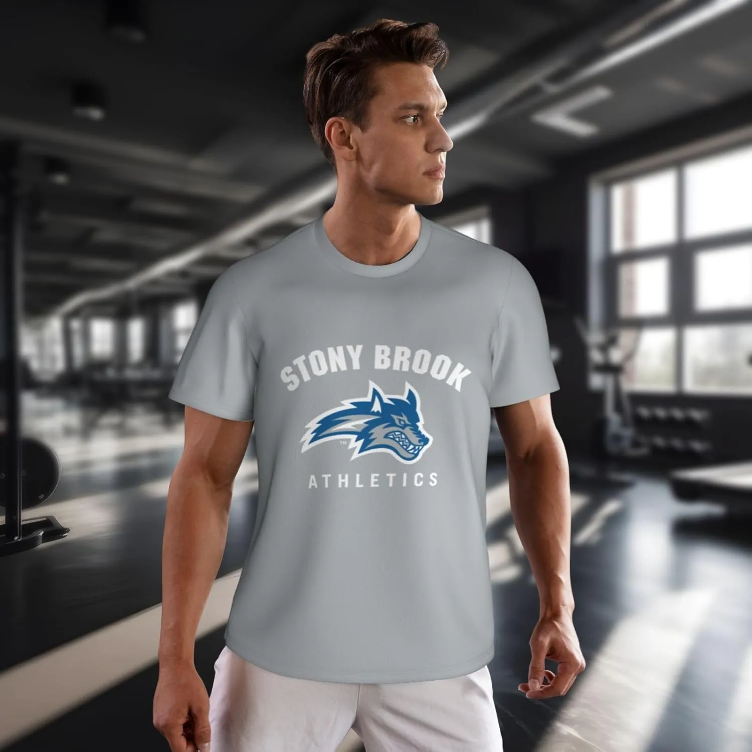 Stony Brook University Men's Lightweight Breathable Mesh Short Sleeve T-Shirt