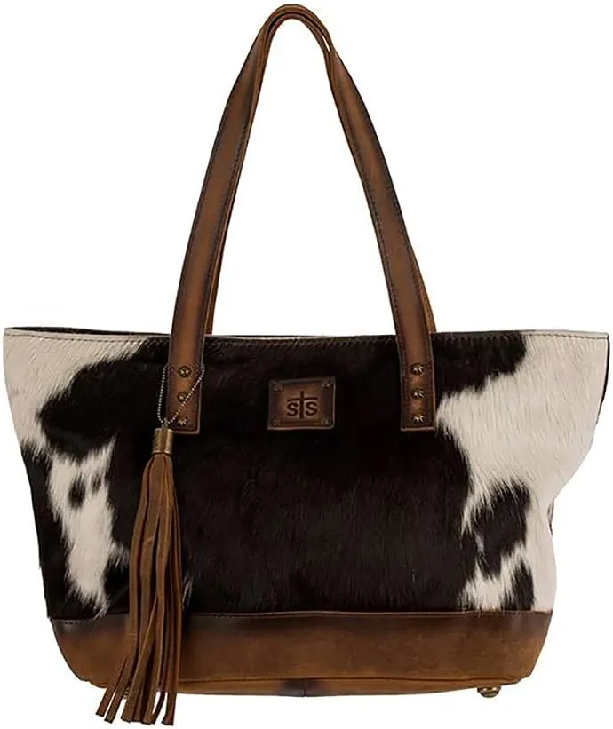 STS Ranchwear Classic Cowhide Tote Ladies Leather Zip Multi-Color