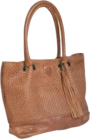 STS Ranchwear Womens Sweetgrass Distressed Tan Leather Tote Bag