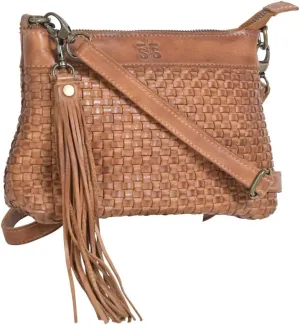 STS Ranchwear Womens Sweetgrass Grace Distressed Tan Leather Crossbody Bag