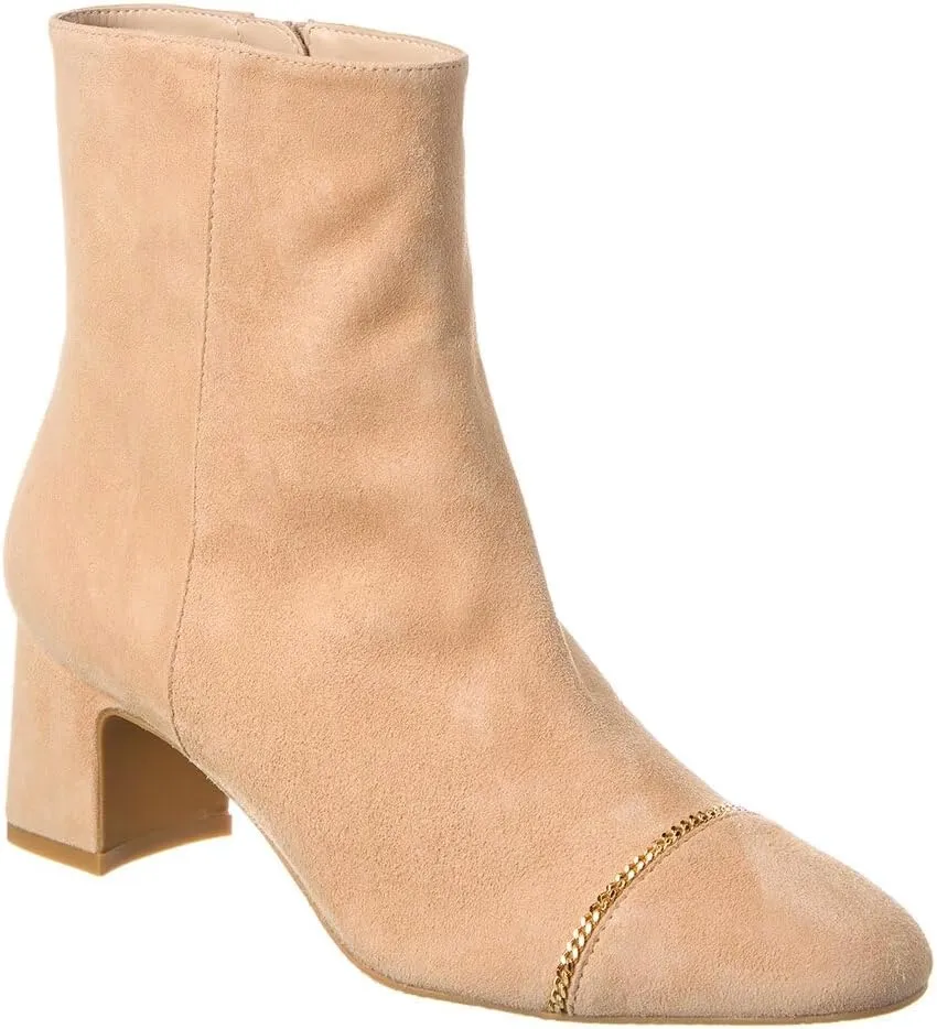 Stuart Weitzman Milla Chain 60 Zip Suede Bootie