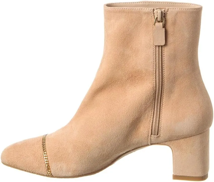 Stuart Weitzman Milla Chain 60 Zip Suede Bootie