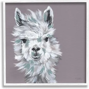 Stupell Industries Adventurous Llama Breezy White Haired Alpaca Wise Glance, Design by Michele Norman